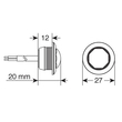 ΦΩΣ ΟΓΚΟΥ ΦΟΡΤΗΓΟΥ 1SMD LED ΛΕΥΚΟ 12/24V 18mm F-16 1ΤΕΜ.