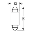 ΛΑΜΠΑΚΙ ΠΛΑΦΟΝΙΕΡΑΣ 9-32V 12x36mm 120lm ΛΕΥΚΟ MEGA-LED12 (ΔΙΠΛΗΣ ΠΟΛΙΚΟΤΗΤΑΣ) BLISTER 1ΤΕΜ.