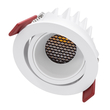 GloboStar® LEO-R 60284 Χωνευτό LED Spot Downlight TrimLess Φ8.5cm 10W 1300lm 38° AC 220-240V IP20 Φ8.5 x Υ6.6cm - Στρόγγυλο - Κινούμενο - Λευκό & Anti-Glare HoneyComb - Φυσικό Λευκό 4500K - Bridgelux COB - 5 Years Warranty