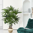 GloboStar® Artificial Garden BROADLEAF LADY PALM TREE 20386 Τεχνητό Διακοσμητικό Φυτό Πλατύφυλλος Φοίνικας Μπαμπού Υ120cm