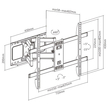 BRATECK επιτοίχια βάση LPA69-466 για τηλεόραση 37-80", full motion, 60kg