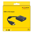 DELOCK αντάπτορας HDMI σε VGA 65512, 1080p, μαύρος