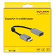 DELOCK αντάπτορας DisplayPort 1.4 σε HDMI 66436, 4K/60Hz, active, γκρι