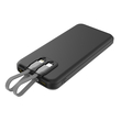 POWERTECH power bank με καλώδια και οθόνη PT-1135 10000mAh, 22.5W, μαύρο