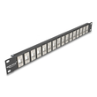 DELOCK Keystone patch panel 66758, 19"/1U, 16x ports, μαύρο