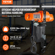 VEVOR Electric Chain Hoist Μονοφασικό ανυψωτικό γερανού 2200 lbs Φορτίο 10 ft Ανύψωση | VEVOR GR