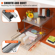 VEVOR 2 Tier 16&quot; W x 21&quot; D Pull Out Organizer Ντουλάπας, Ράφια βαρέως τύπου Slide Out, Συρτάρια από επιχρωμιωμένο ατσάλι, Συρτάρια αποθήκευσης συρταριών για εσωτερικό ντουλάπι κουζίνας, μπάνιο, κάτω από νεροχύτη