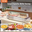 VEVOR Commercial Electric Food Warner Countertop Buffet 4*8Qt with Glass Shield