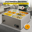 VEVOR Countertop Food Warner 6-Pan Commercial Food Warmer 850W Electric Countertop Steam Τραπέζι 15cm/6inch Βαθύς ανοξείδωτος χάλυβας Bain Marie Μεγάλης χωρητικότητας 7 Quart για κέτερινγκ σε μπουφέ