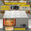 VEVOR Countertop Food Warner 6-Pan Commercial Food Warmer 850W Electric Countertop Steam Τραπέζι 15cm/6inch Βαθύς ανοξείδωτος χάλυβας Bain Marie Μεγάλης χωρητικότητας 7 Quart για κέτερινγκ σε μπουφέ