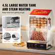 VEVOR Commercial Hot Dog Steamer 2-Tier Electric Bun Warmer 37L Slide Doors