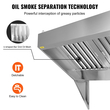 VEVOR Commercial Exhaust Hood, 7FT Food Truck Hood Exhaust, 201 Stainless Steel Concession Trailer Hood με 3 αποσπώμενο πλέγμα φίλτρου λαδιού σχήματος U, κουκούλα εξαερισμού ανθεκτικό στη σκουριά για εστιατόριο κουζίνας