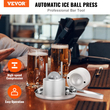 VEVOR Ice Ball Press Kit, Aircraft Aloy Ice Press with Ice Block Ford, Large Mat, Tong, Drip Tray, One Glass, Στρογγυλό Ice Ball Maker 2,4&quot;/60 mm Ice Sphere, για ουίσκι, κοκτέιλ για πάρτι και διακοπές