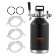 Σύστημα βρύσης VEVOR Beer Growler, Mini βαρέλι 128 oz 4L, 304 ανοξείδωτο ατσάλι υπό πίεση Growler Beer, Keg Growler με οθόνη πίεσης, βρύση ρυθμιστή CO2, στεγανός δακτύλιος για βαρελίσια, Homebrew, Craft Beer