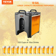 VEVOR Insulated Beverage Dispenser, 10 Gallon, Food-grade LL9450UP Hot and Cold Beverage Server, Thermal Drink Dispenser Cooler with 1,18 in PU Layer Baucet Two Stage, for Restaurant Drink Shop