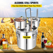 VEVOR 50L SUS Water Distiller with Condenser &amp; Thumper Keg, Boiler 13,2Gal Essential Oil Making with Copper Tube, Home Brewing Kit με ενσωματωμένο θερμόμετρο