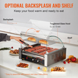 VEVOR Electric 30 Hot Dog 11 Roller Grill Cooker Machine Backsplash Ράφι 2,2KW