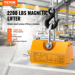 VEVOR Magnetic Lifter, 2200lbs/1000kg ικανότητα έλξης, 2,5 συντελεστής ασφαλείας, νεοδύμιο &amp; χάλυβας, μαγνήτης ανύψωσης με απελευθέρωση, μόνιμοι μαγνήτες ανύψωσης, μαγνήτης βαρέως τύπου για ανυψωτικό, γερανός καταστήματος, μπλοκ, σανίδα