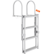 VEVOR Aluminium Dock Ladder Boat Dock Ladder 55,1-67,1 ίντσες ρυθμιζόμενο ύψος 4 σκαλοπάτια