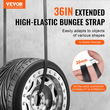 VEVOR 10 Pcs Flat Bungee Cord Set 20 mm Heavy Duty Bungee Straps with S-Hook 36