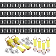 VEVOR E Track Tie-Down Rail Kit, 18PCS 5&#039; E-Tracks Set Περιλαμβάνει 4 χαλύβδινες ράγες &amp; 8 άγκυρες O-Ring &amp; 4 Tie-Off με D-Ring &amp; 2 ιμάντες καστάνιας, Αξεσουάρ ασφάλισης για μοτοσικλέτες Cargo, 2000 lbs