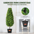 VEVOR 2 Pack 3&#039; Artificial Boxwood Topiary Tree Faux Plant UV Decor In/Outdoor