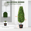 VEVOR 2 Pack 3&#039; Artificial Boxwood Topiary Tree Faux Plant UV Decor In/Outdoor