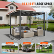 VEVOR 10&#039;x10&#039; Outdoor Retractable Pergola with Sun Shade Canopy Αλουμίνιο Γκρι