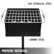 Ψησταριά VEVOR Outdoor Park Style Grill 16 x 16 ιντσών Carbon Steel Style Park Style BBQ Grill Ρυθμιζόμενη ψησταριά πάρκου με κάρβουνο με σχάρα από ανοξείδωτο χάλυβα Εξωτερική σχάρα πάρκου, κολόνα στο έδαφος