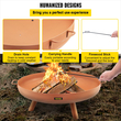 Μπολ VEVOR Fire Pit, 30 ιντσών βαθύ στρογγυλό μπολ από ανθρακούχο χάλυβα, καύση ξύλου για εξωτερικά αίθρια, αυλές και κάμπινγκ, με τρύπα αποστράγγισης, φορητές λαβές και ραβδί καυσόξυλου, καφέ