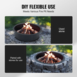 VEVOR Fire Pit Ring Round 45 inch Outer Steel Liner DIY Firepit Ring Campfire