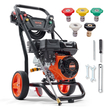 VEVOR Gas Pressure Washer, 3400 PSI 2,6 GPM, Αεριοκίνηση με αντλία αλουμινίου, πιστόλι ψεκασμού και ράβδο προέκτασης, 5 ακροφύσια γρήγορης σύνδεσης, για καθαρισμό αυτοκινήτων, σπιτιών, δρόμων, αίθριων