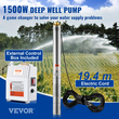 VEVOR Deep Well Submersible Pump Αντλία νερού από ανοξείδωτο χάλυβα 1500W 9,8 m³/h 108 m