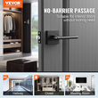 VEVOR Passage Door Handle 1 Pack Μαύρο ματ μοχλός εσωτερικής πόρτας που δεν κλειδώνει