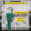 VEVOR Steel Straight Pipe Wrench 48&quot;, Steel Pipe Wrench High σκληρότητα και αντοχή στη φθορά, Ρυθμιζόμενο κλειδί υδραυλικών σωλήνων 4,3&quot; Χωρητικότητα σιαγόνων, ευθεία λαβή για υδραυλικό εργαλείο