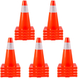 VEVOR 20Pack 18\&quot; Traffic Cones, Safety Road Parking Cones Βάση PVC, Πορτοκαλί κώνος κυκλοφορίας με αντανακλαστικά κολάρα, Κώνοι κατασκευών κινδύνου για στάθμευση στο σπίτι