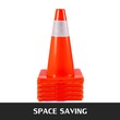 VEVOR 20Pack 18\&quot; Traffic Cones, Safety Road Parking Cones Βάση PVC, Πορτοκαλί κώνος κυκλοφορίας με αντανακλαστικά κολάρα, Κώνοι κατασκευών κινδύνου για στάθμευση στο σπίτι