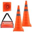 VEVOR Safety Cones, 2 Pack 28 ιντσών πτυσσόμενοι κώνοι κυκλοφορίας, δομικοί κώνοι με αντανακλαστικά κολάρα, φαρδιά βάση και τσάντα αποθήκευσης, για έλεγχο κυκλοφορίας, εκπαίδευση οδήγησης, χώροι στάθμευσης