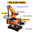 VEVOR Electric Belt Grinder Sander 5 Inch Electric Belt &amp; Disc Sander 300W Grinder Polisher 2950 RPM Μεταβλητής ταχύτητας Μεταλλικό Πάγκο Τριβείο Μηχανή λείανσης Workshop