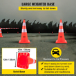 VEVOR Safety Cones, 10PCS 28\&quot; Traffic Cones, PVC Orange Construction Cones, 2 Reflektive Collars Traffic Cones with σταθμισμένη βάση και δακτύλιο χειρός που χρησιμοποιείται για τον έλεγχο της κυκλοφορίας, Driveway Road Parking