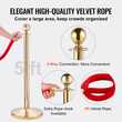 VEVOR Stanchion Post με Velvet Rope, 6 Pack Crowd Control Stanchion with 4PCS 5FT Red Velvet Ropes, inox Queue Barrier Line Divier with fillable Base &amp; Ball Top for Wedding Museum Party