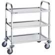 VEVOR Stainless Steel Cart, 3 Layers Lab Utility Cart 400 lbs Weight Capacity, Medical Cart with Universal Wheels που κλειδώνουν, για εργαστήριο, κλινική, κουζίνα, σαλόνι