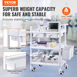 VEVOR 3 Tiers Lab Carts Κινητό ιατρικό καλάθι με 3 δίσκους &amp; 3 κάδους απορριμμάτων λευκό