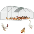 VEVOR Metal Chicken Coop Walk-in Chicken Run με αδιάβροχο κάλυμμα 9,8x19x6,5 πόδια