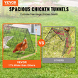 VEVOR Chicken Tunnels, 287 x 78,7 x 24,2 inch (LxWxH) Chicken Tunnels for Yard, Portable Chicken Tunnels for Outside with Corner Frames, 2 Set, Κατάλληλο για κοτόπουλα, πάπιες, κουνέλια