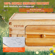 VEVOR Bee Hive 40 Frame Bee Hives Starter Kit, Beeswax Coated Wood Cedar, 2 Deep + 2 Medium Bee Boxes Langstroth Beehive Kit, Διαφανή ακρυλικά παράθυρα με βάση για αρχάριους επαγγελματίες μελισσοκόμους