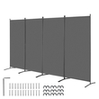 VEVOR Room Divider 4 Panels Fabric Room Privacy Screen for Office Υπνοδωμάτιο Γκρι