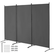 VEVOR Room Divider 3 Panels Fabric Room Privacy Screen for Office Υπνοδωμάτιο Γκρι