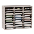 VEVOR Wood Literature Organizer File Sorter Στήριγμα αποθήκευσης χαρτιού 27 υποδοχές Γκρι