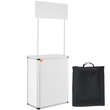 VEVOR Portable Tradeshow Podium Podium, 30,91&quot; x 14,96&quot; x 71,46&quot;, Εκθεσιακό περίπτερο πάγκου έκθεσης με τοίχο, πτυσσόμενο πτυσσόμενο τραπέζι λιανικής πώλησης μπαρ με ράφι αποθήκευσης/τσάντα μεταφοράς